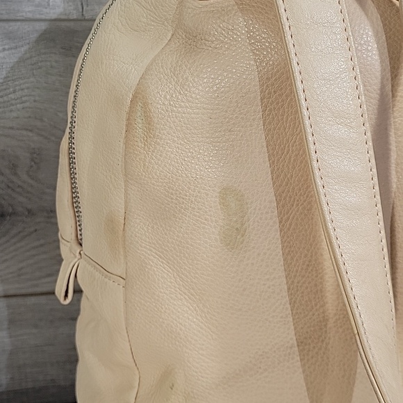 BAGGU Beige Leather Backpack Shoulder Bag Tote Handbag Purse main image 8